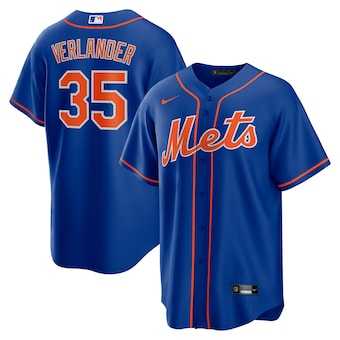 Men's New York Mets #35 Justin Verlander Blue Stitched MLB Cool Base Nike Jersey Dzhi